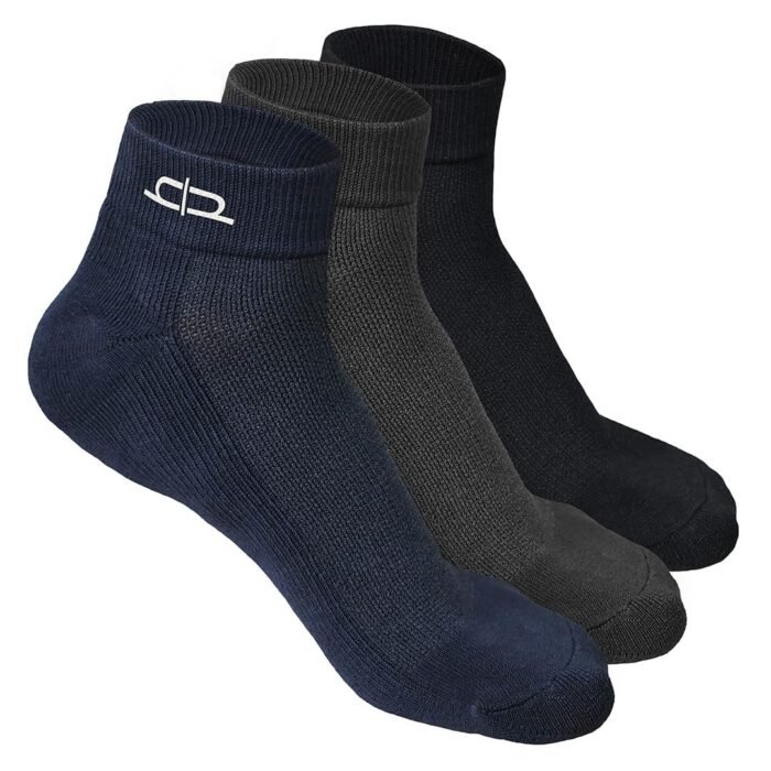 Bamboo Socks For Men | Quarter Length | Odour-Free & Breathable | Padded Base & Anti-Bacterial | 3X Softer Than Cotton Socks, Assorted