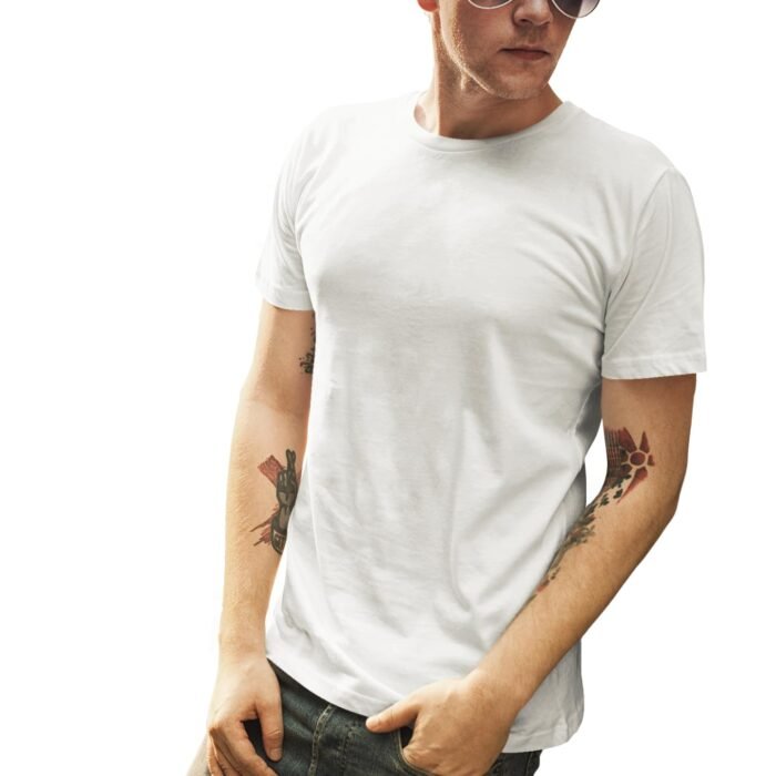 Men's Plain White Sports T-Shirt | Lightweight Breathable Activewear Tee for Gym, Workout, Running & Yoga