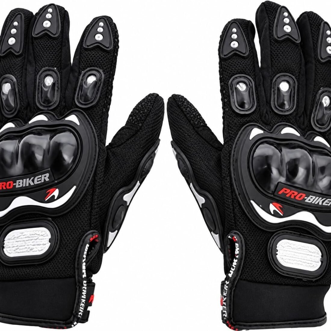 Kaka Kart Motorcycle Riding Gloves for Men, Full Finger Bike Gloves with Knuckle Protection, Breathable Riding Gloves for Bike, Scooter & Cycling