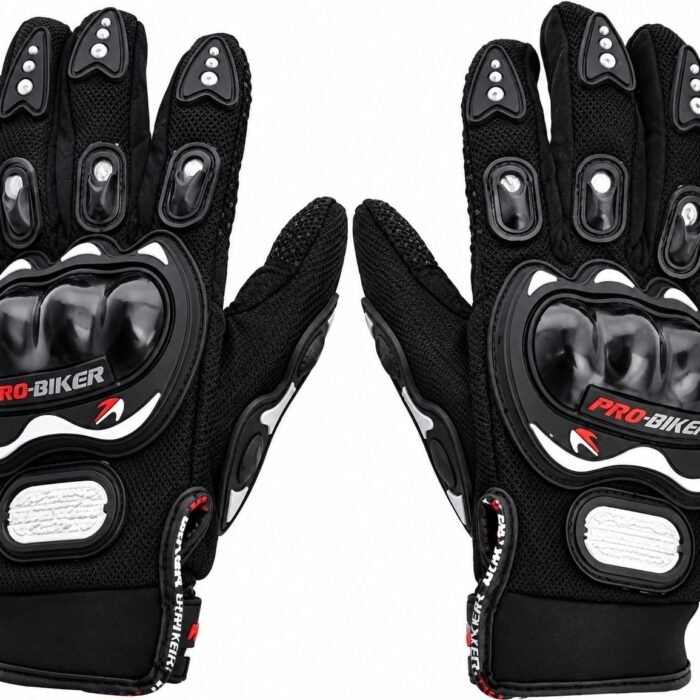 Kaka Kart Motorcycle Riding Gloves for Men, Full Finger Bike Gloves with Knuckle Protection, Breathable Riding Gloves for Bike, Scooter & Cycling