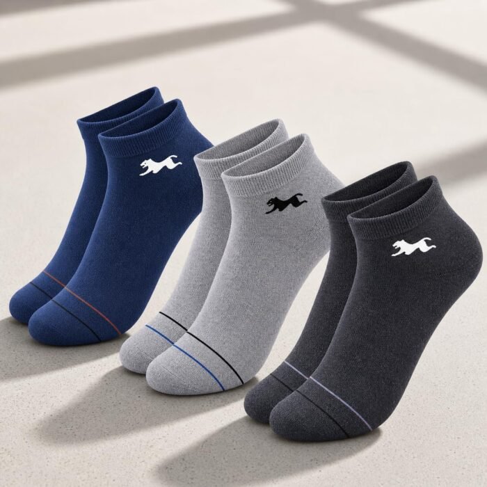 Men’s Ankle Socks Multicolor, Cotton Breathable Socks, Anti Odor Sweat Absorbent, Comfortable Stretch Low Cut Socks for Daily Wear, Sports, Running, Gym, Casual Use, Pack Of 3
