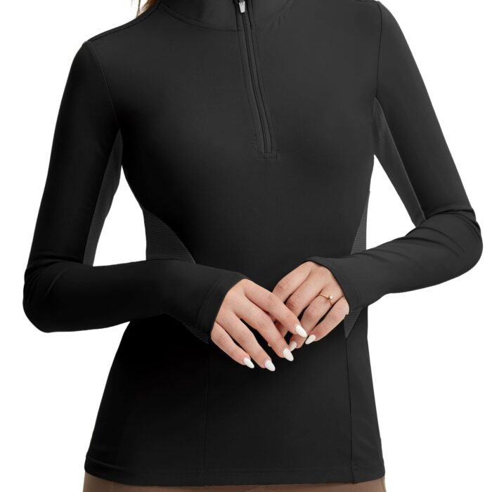 Womens Equestrian Shirts Long Sleeve Horse Riding Tops UPF50+