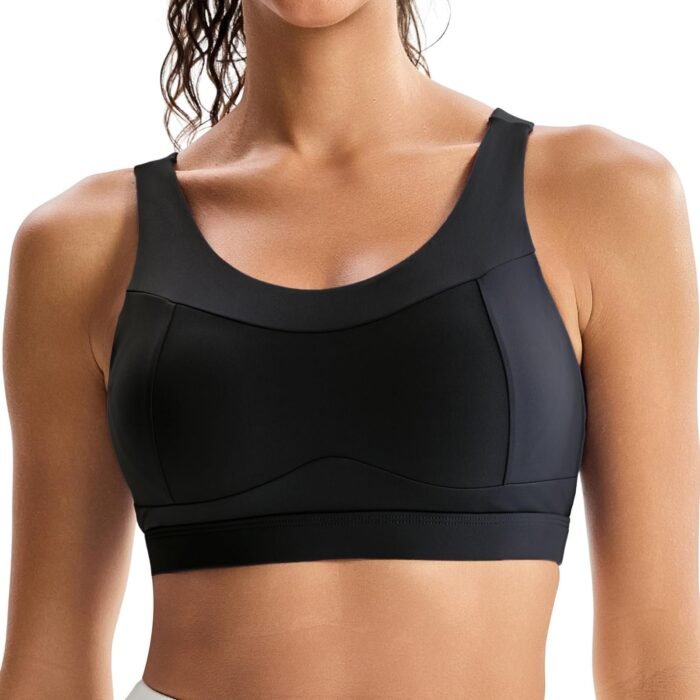 Women High Impact Sports Bras- Wirefree Underwire Workout Gym Yoga Bra Full Support Activewear, Black