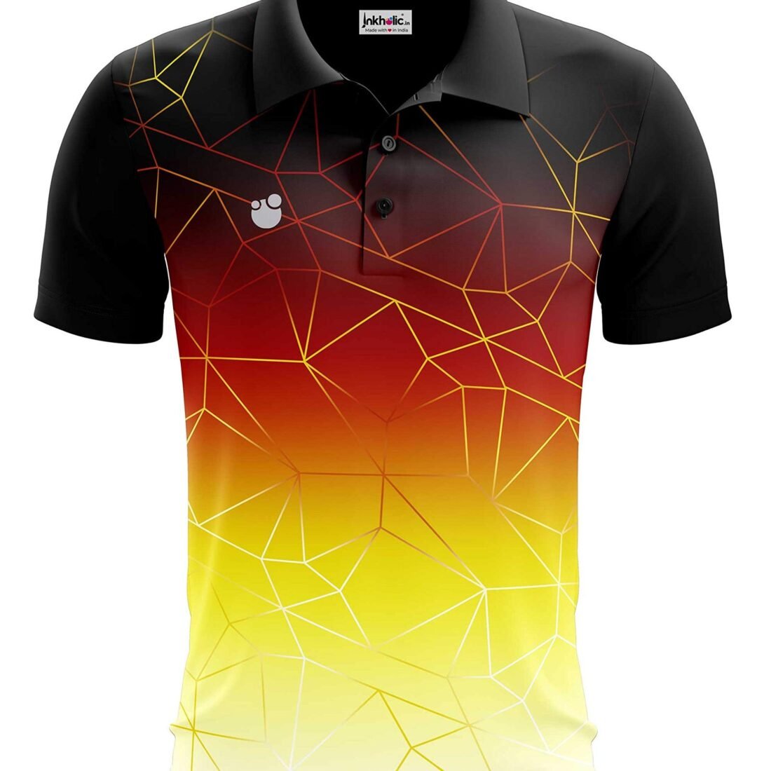 Men's Collar Neck Regular Fit Sports Jersey IN1800 (XX-Large) Black