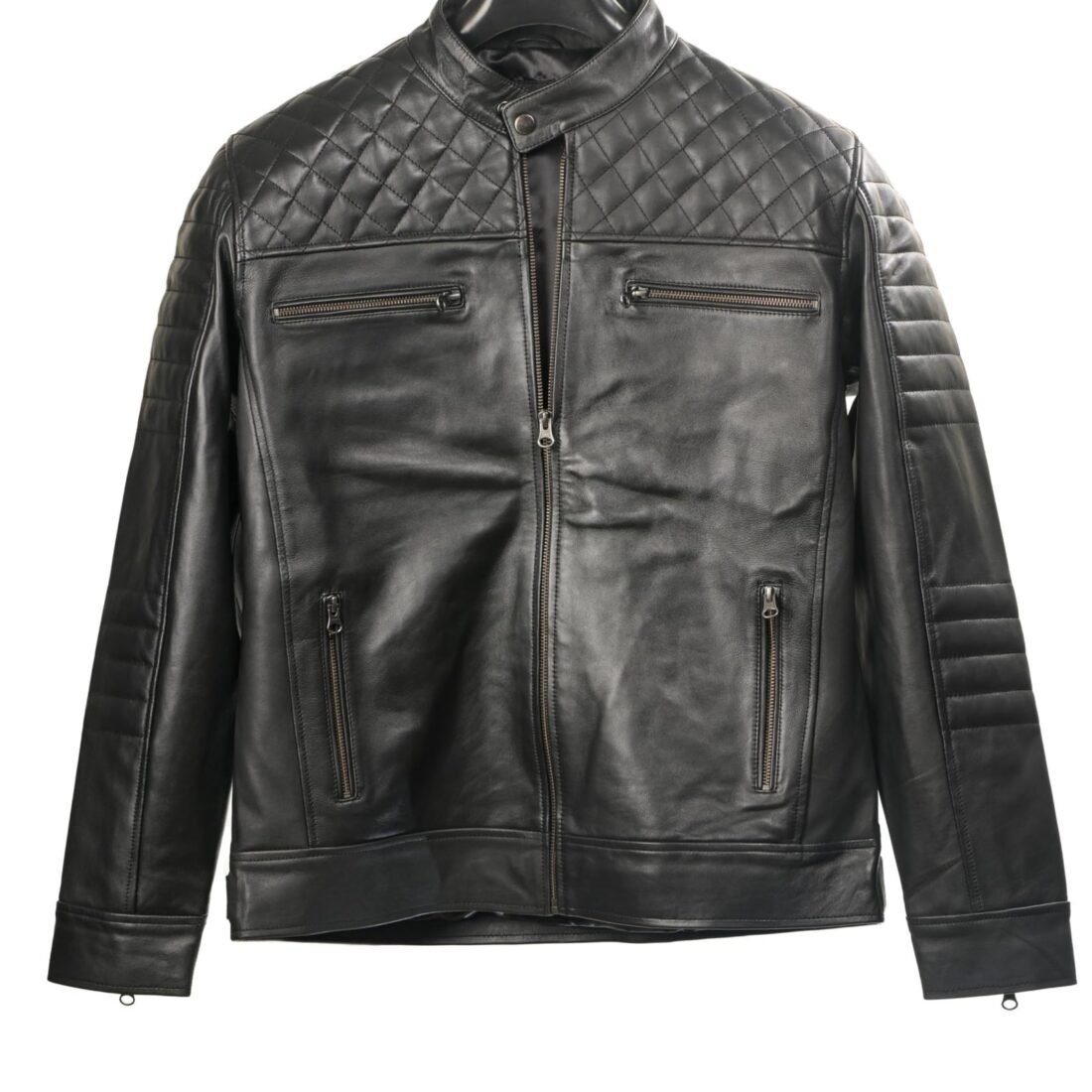 Men’s Blue Sleeveless Leather Jacket | Premium Faux/Genuine Leather Biker Style Waistcoat | Stylish Zip-Up Motorcycle Riding Vest for Men (Pack of 1) (IN, Alpha)