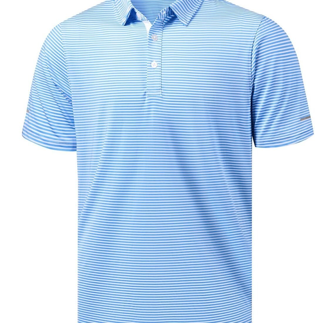 Men’s Golf Polo Shirts Dry Fit Short Sleeve Striped Collared Shirt
