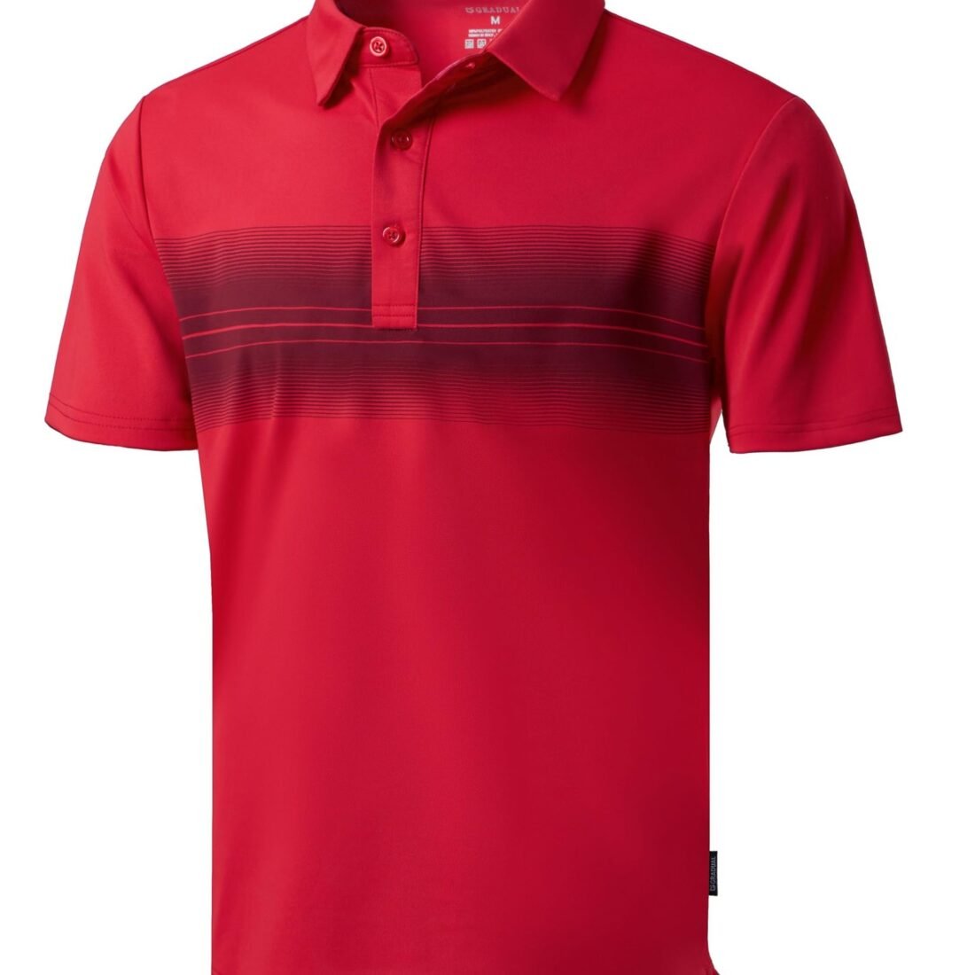 Men's Golf Polo Shirts Dry Fit Moisture Wicking Performance Short Sleeve, B-red Stripe, X-Large