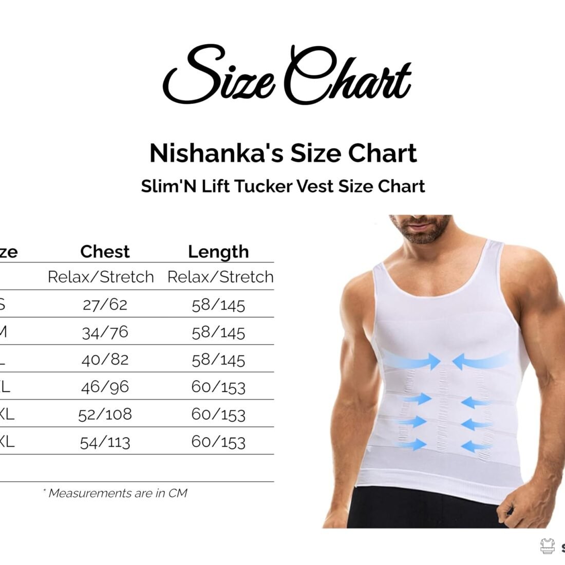 Men Nylon Blend Nishanka Slimming Body Shaper Tucker Vest, Compression Shirt, Tummy Control, Abdo Undershirt Shapewear Vest (in, Alpha, Regular, Slim, White)