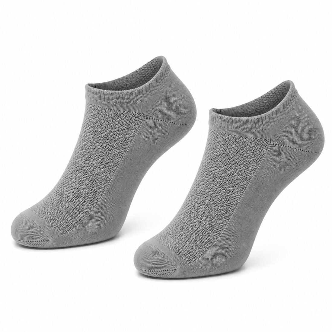 Men’s Cotton Ankle Socks | Breathable Low Cut Sports Socks for Gym, Running & Daily Wear | Soft Comfortable Free Size Ankle Length Socks for Men (Light Grey)
