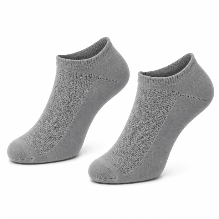 Men’s Cotton Ankle Socks | Breathable Low Cut Sports Socks for Gym, Running & Daily Wear | Soft Comfortable Free Size Ankle Length Socks for Men (Light Grey)