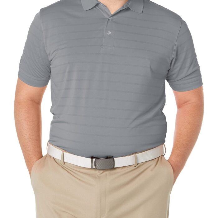 Men's Golf Short Sleeve Pique Open Mesh Polo Shirt, Quiet Shade, Medium