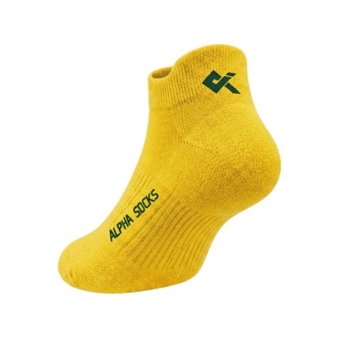 Sneaker Socks for Men & Women | Alpha Edition | Cotton Low Cut Ankle Socks | Breathable & Stretchable | Free Size UK 6-9 (1, Solar Yellow)