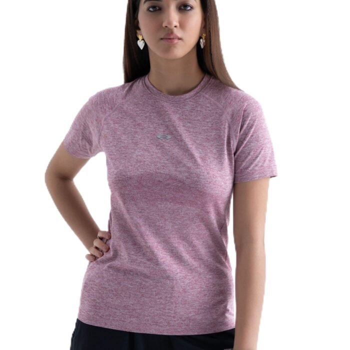 Women's Regular Fit Activewear T-Shirt | Round Neck Half Sleeve Gym Top | Stretch Workout T-Shirt for Yoga, Running & Training | Regular Length | Solid