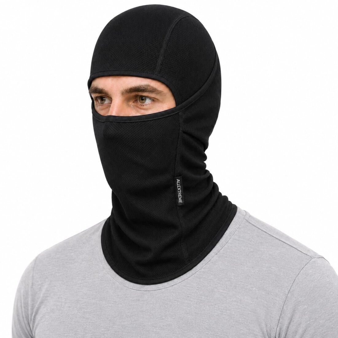 Dryfit Full Face Mask with Enhanced UV Sun Wind & Dust Protection for Riding, Skiing, Cycling & Hiking | 9-in-1 Balaclava Helmet Liner Anti-Pollution Bandana for Men & Women Riders (Black)