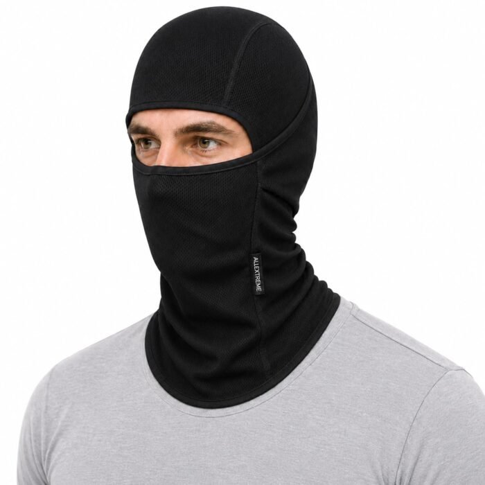 Dryfit Full Face Mask with Enhanced UV Sun Wind & Dust Protection for Riding, Skiing, Cycling & Hiking | 9-in-1 Balaclava Helmet Liner Anti-Pollution Bandana for Men & Women Riders (Black)