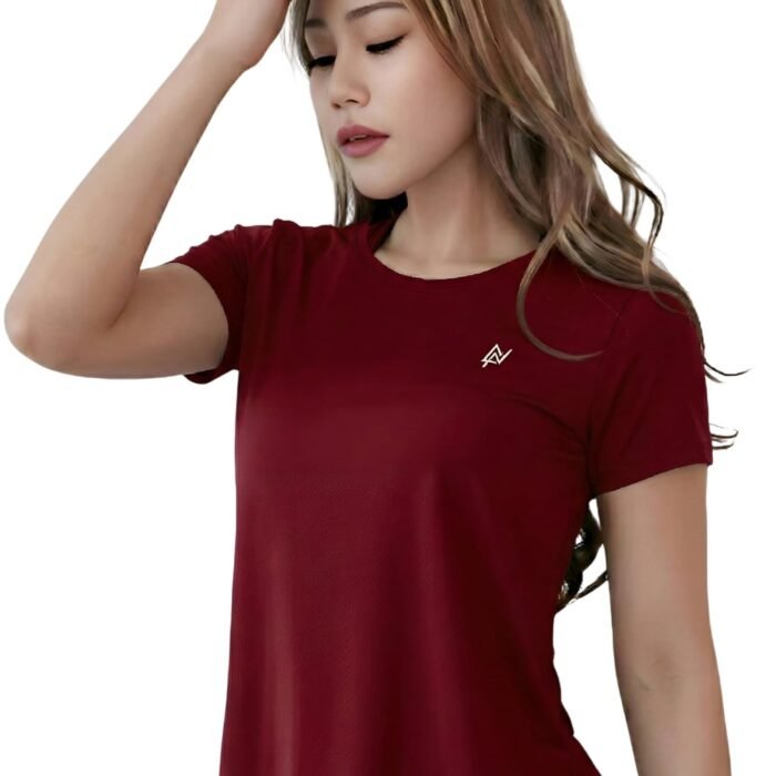 Gym T-Shirt for Women-Quick Dry Sports & Workout T-Shirt for Women, Activewear for Running, Casual & Gym Use