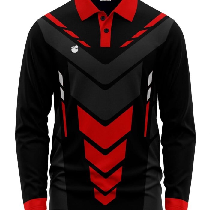 Men Collar Neck Full Sleeves Regular Fit Jersey IN4000F (in, Alpha, Regular, Black)