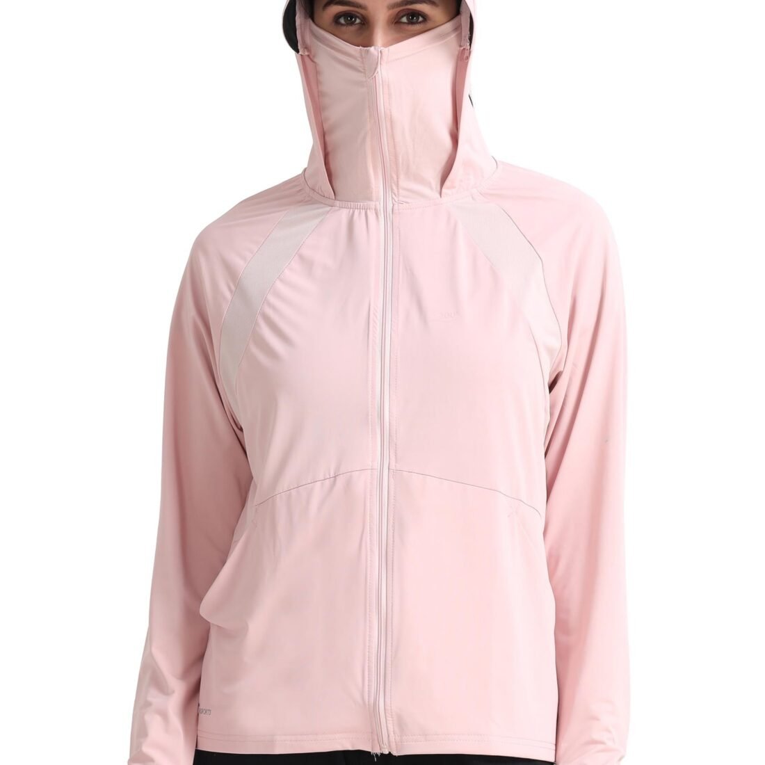 Women Nylon Standard Length UV Protection Sun Screen Jacket, Full Zip Sun Protection Clothing, Lightweight with UPF 50+ for Outdoors, with Pockets, White, Large