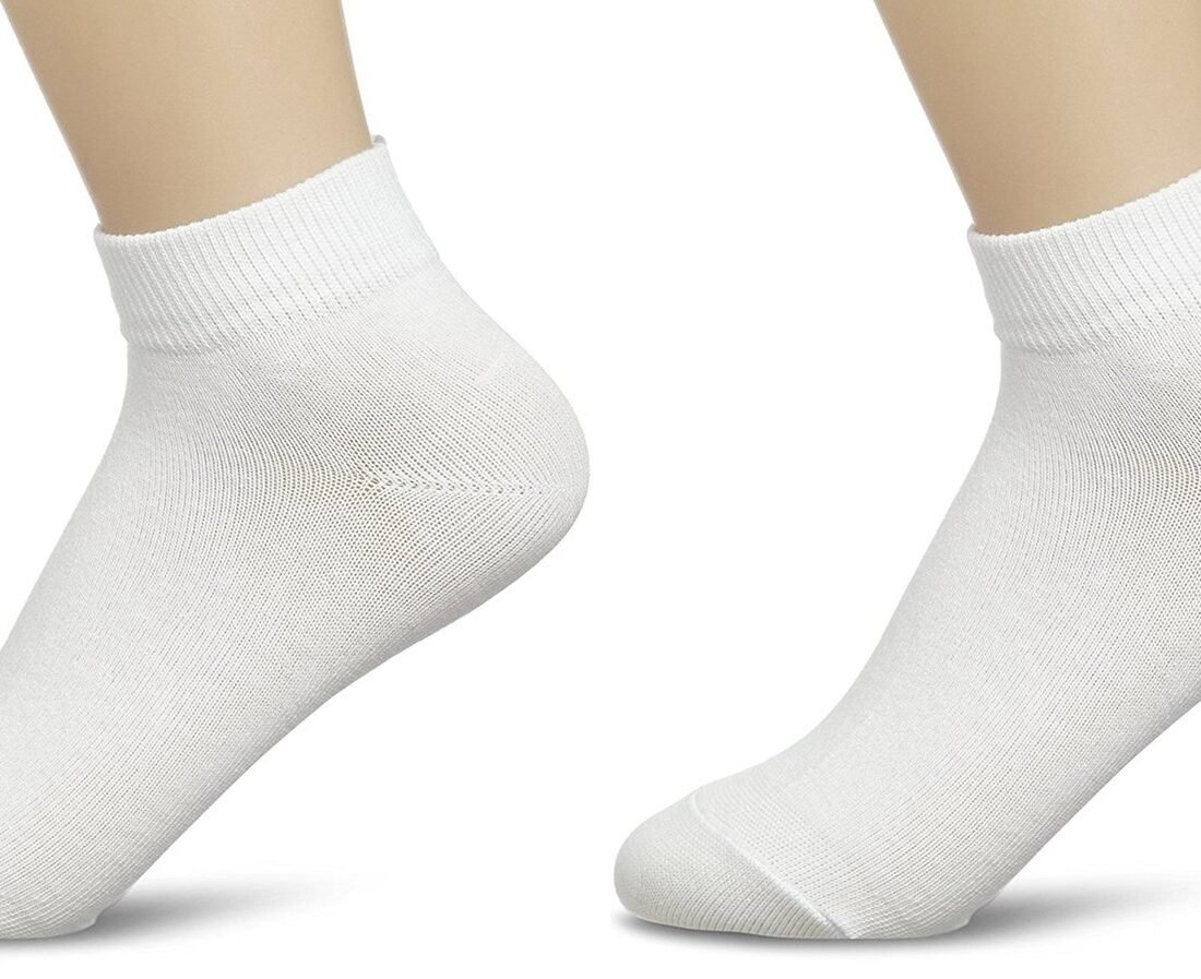 Men/Boys Ankle Length White Highly Stretchable Sports Socks (Set of 2 Pair) Free Size