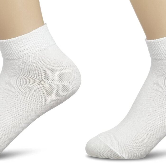 Men/Boys Ankle Length White Highly Stretchable Sports Socks (Set of 2 Pair) Free Size
