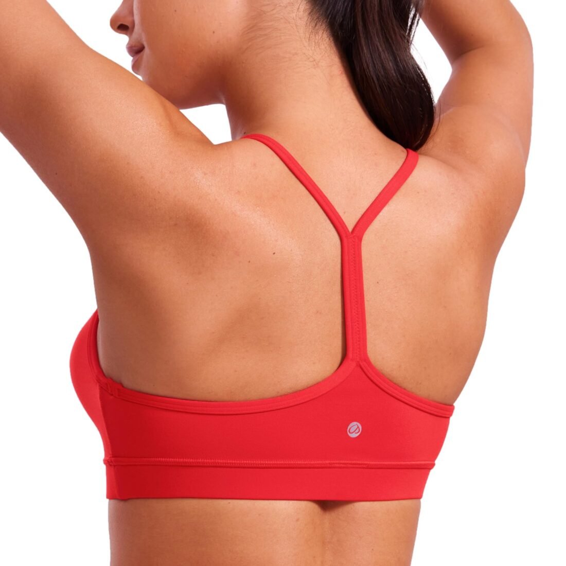 Butterluxe Y Back Sports Bras for Women - Padded Racerback Low Impact Spaghetti Thin Strap Workout Yoga Top, Deep Red, X-Large