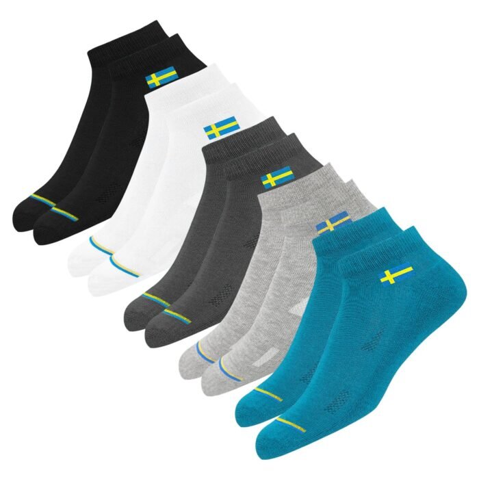5 Pairs Solid Cotton Feel Ankle Socks for Men & Women, Reinforced Heel & Toe, Multicolor, Pack of 5, Free Size | SOXCO Style SWG22
