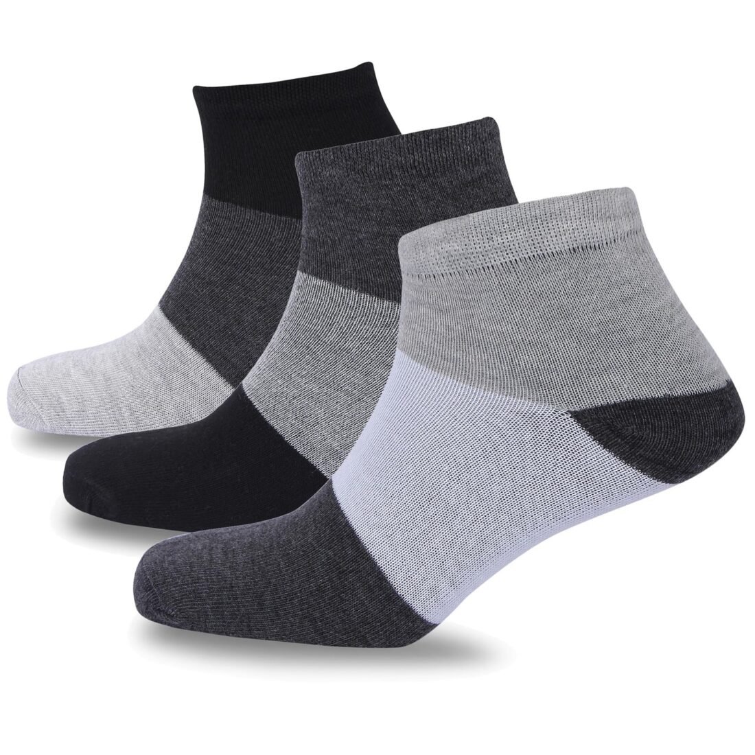 Polyester Ankle Socks For Unisex Ultrasoft Made With Durable, Breathable Fabric, Ideal For Casual Wear, Sports - Pack of 3, Free Size, Assorted