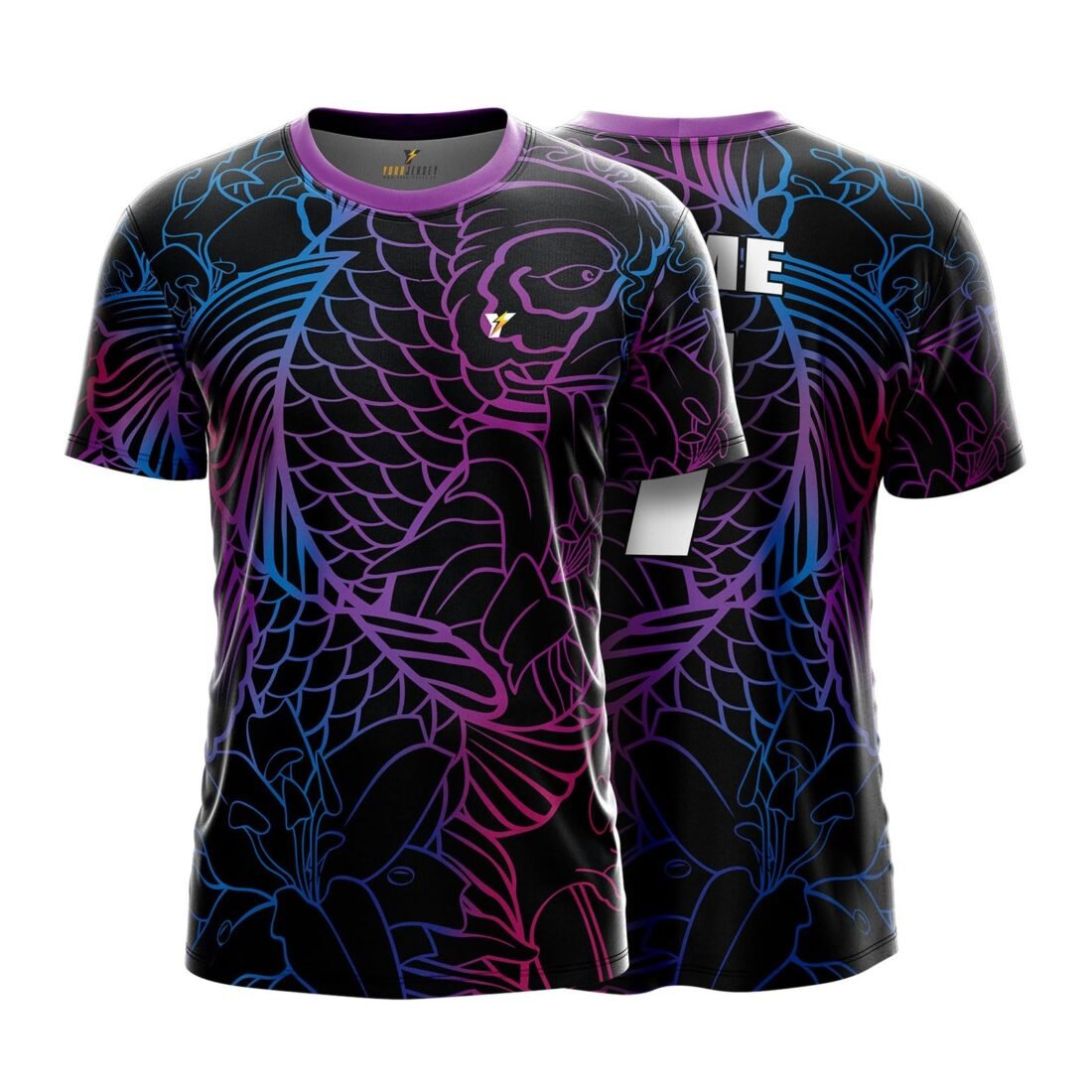 Black Purple Football Custom Jersey for Men Women Boys Kids, Custom Team Jersey with Name & Number, Personalised Football Badminton Cricket Sports T Shirt, Team Uniform | Size 2Y - 4XL