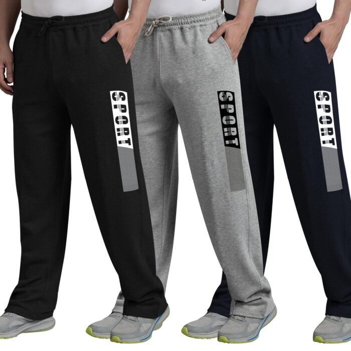 West Gate Clothing Plus Size Men's Regular Fit Trackpants | Men's Track Pant Combo Pack 3 | Men Stylish Trackpant | Sport Print | 2XL,3XL,4XL,5XL
