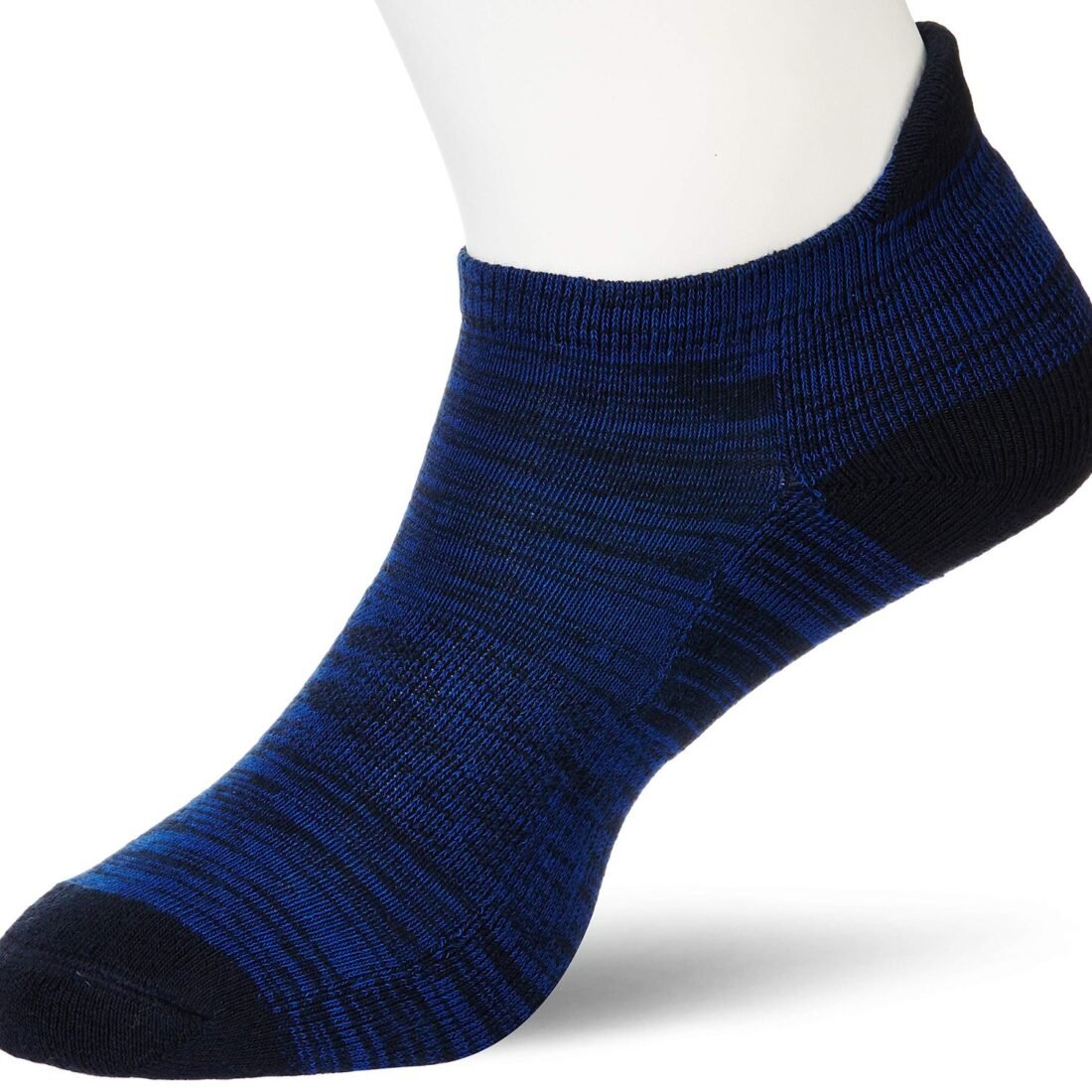 Cotton Men's Ankle Over The Knee Socks (7045_Black & Caribbean Turquoise_Fs)