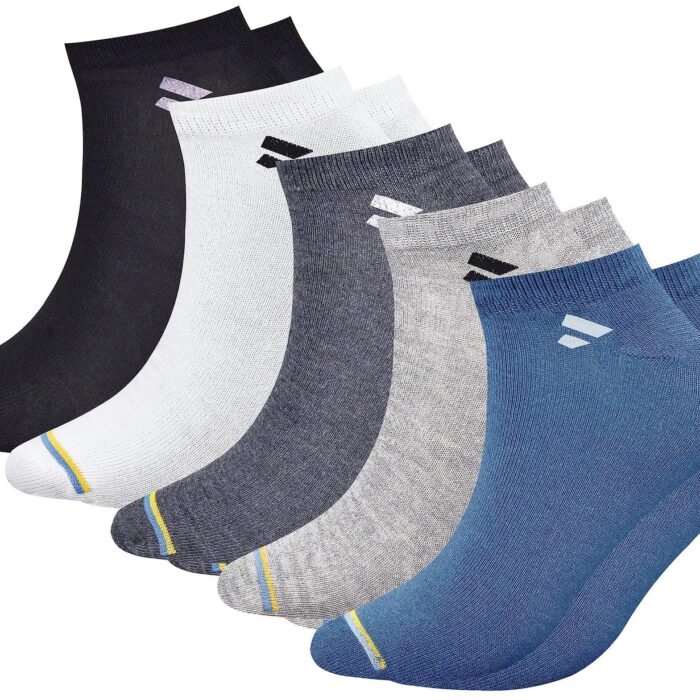 Polyester 5 Pairs Solid Ankle Length Socks For Men & Women, Multicolor, Pack Of 5, Free Size